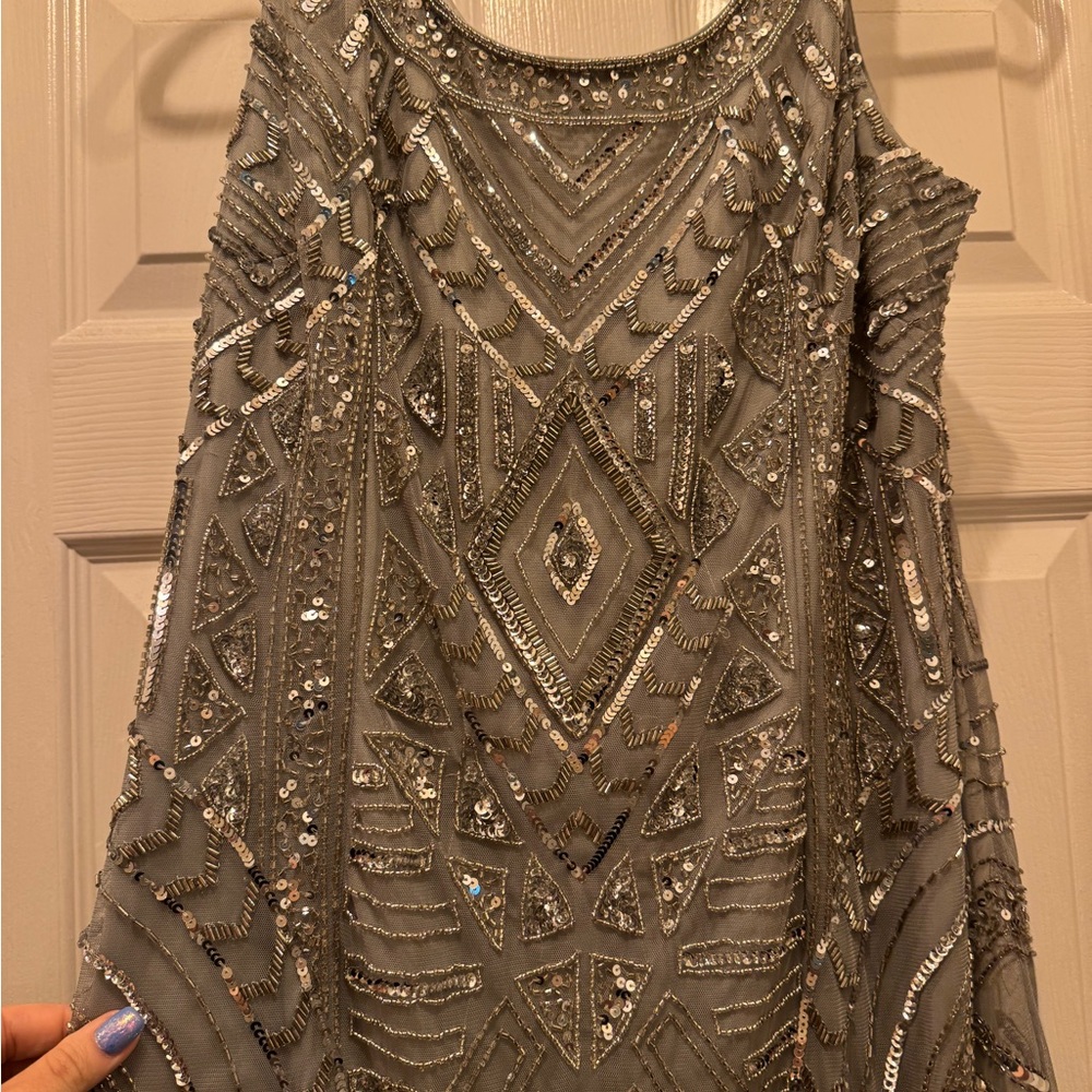 Gianni Bini Silver Sequin Dress - Picture 3 of 7